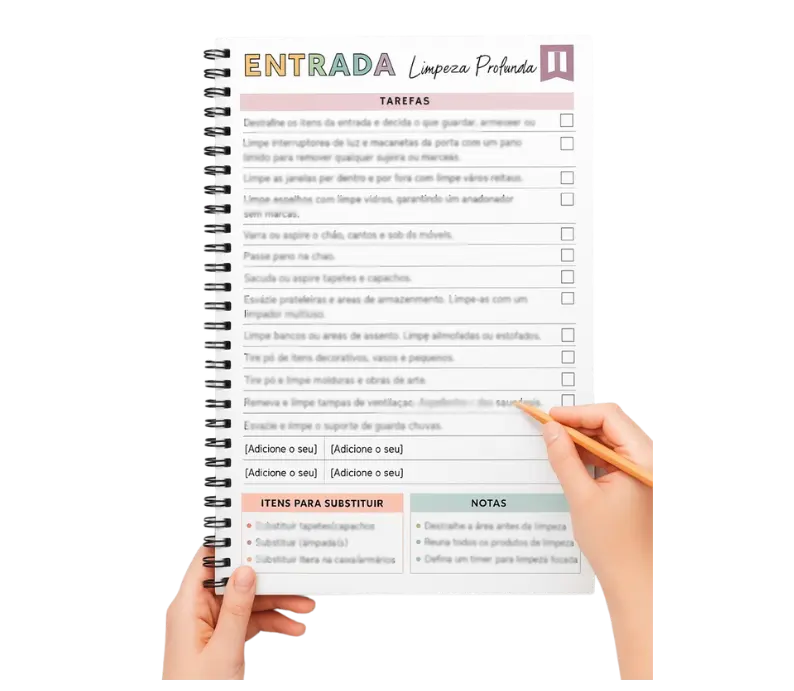 Detalhe das páginas coloridas do planner